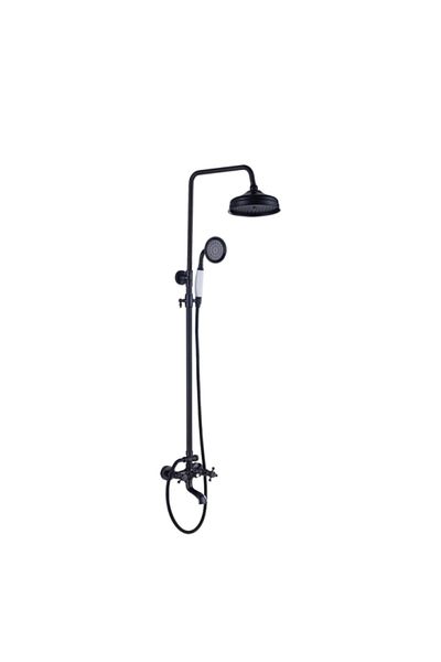 Blackswan Design Shower faucet, Blackswan, Type M17.2 white ceramic, antiqued black model, size 20 cm