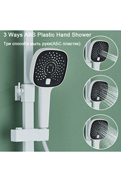 Blackswan Design Coloana dus, Blackswan, Tip M231, alb, dus cu presiune, dus mana tip SPA si pipa mobila, 118 cm