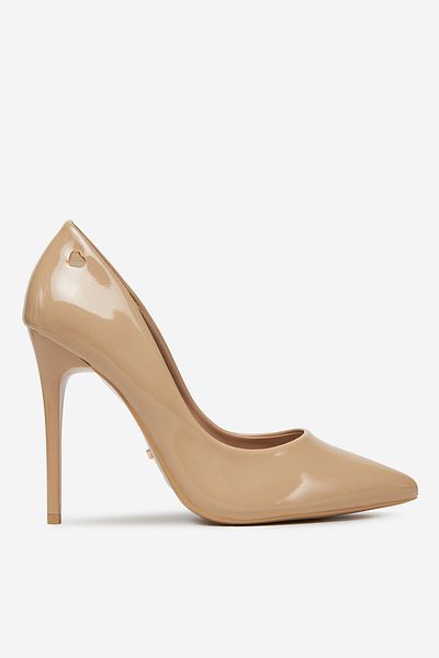DeeZee Pantofi cu toc înalt și jos bej, stiletto, model 37