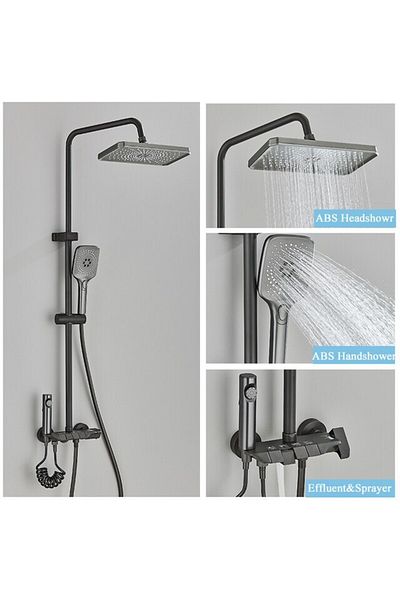 Blackswan Design Coloana dus, Blackswan, Tip M168, gri antracit ajustabil, cu pipa ascunsa si dus cu presiune,120 cm