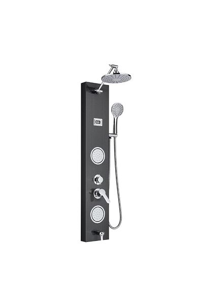 Blackswan Design Panel dus, Blackswan, Tip M7004 negru cu cap de dus, afisaj digital, pipa si functii SPA, 111 cm