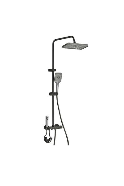 Blackswan Design Coloana dus, Blackswan, Tip M168, gri antracit ajustabil, cu pipa ascunsa si dus cu presiune,120 cm