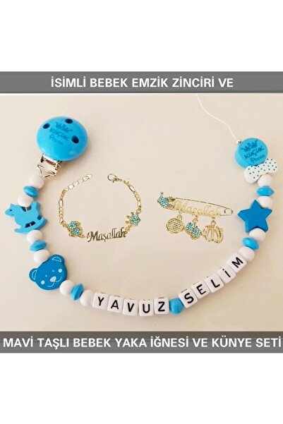 Sahi Aksesuar Sahi Aksesuar Isimli Emzik Zinciri Ve Yaka Iğnesi Ve Künye Seti...