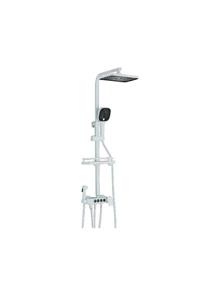 Blackswan Design Shower column, Blackswan, Type M231, white, pressure shower, SPA hand shower and mobile spout, 118 cm