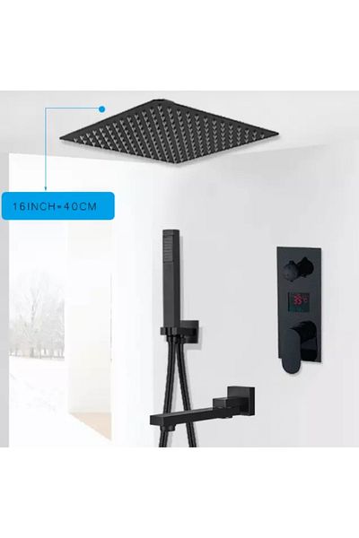 Blackswan Design Set baterie dus, Blackswan, Tip M73.49, model smart negru mat, dimensiune 40 cm