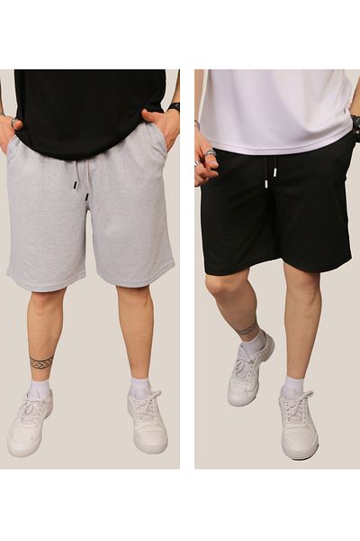 EydaMoon Men's Bermuda Regular 2 Thread Basic Summer Relaxed Cut Shorts