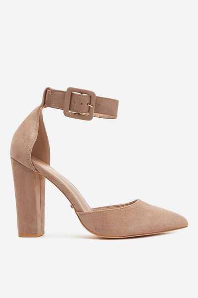 DeeZee Women's Low Heel Pumps Beige Block Heel 39