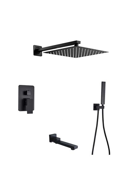 Blackswan Design Shower mixer set, Blackswan, Type M73.42, matt black model, size 25 cm
