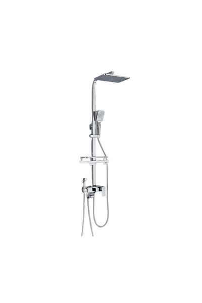 Blackswan Design Shower column, Blackswan, Type M131, adjustable chrome model, with movable spout, pressure shower, 29 cm