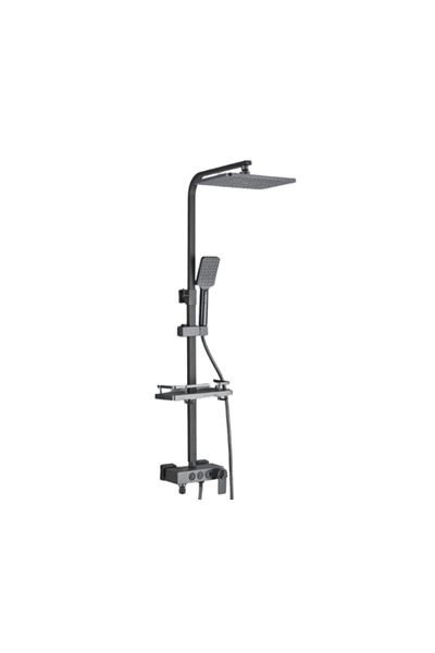 Blackswan Design Shower column, Blackswan, Type M228, anthracite gray, thermostat, SPA type hand shower and mobile spout, 116 cm