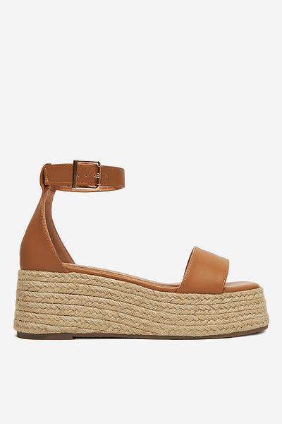 DeeZee Women's Platform Sandals Low Brown with Platform, Wedge 40