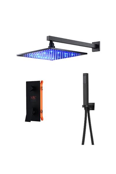 Blackswan Design Set baterie dus, Blackswan, Tip M73.69 LED, model negru mat, dimensiune 40 cm