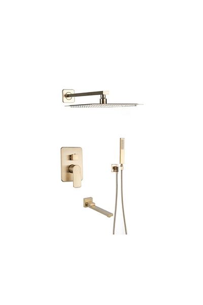 Blackswan Design Shower mixer set, Blackswan, Type M73.20, matt gold model, size 40x40 cm