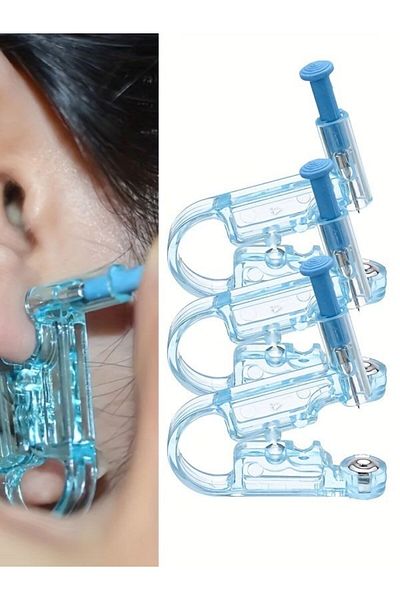 SYGGY Earrings with piercing device, round, 5.5 mm