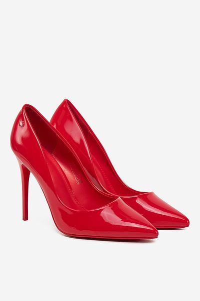 DeeZee Women's Pumps on a high heel low red stiletto 35