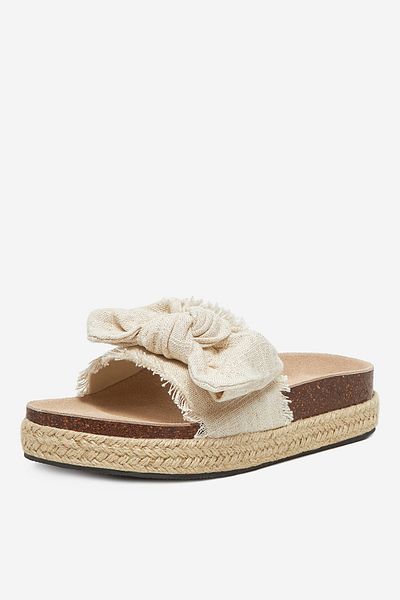 DeeZee Flip-flops bej pentru femei cu platformă 41