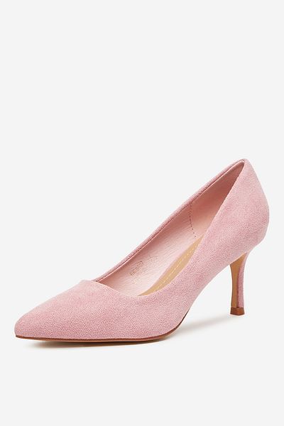 DeeZee Pantofi cu toc stiletto roz jos pentru femei, 37
