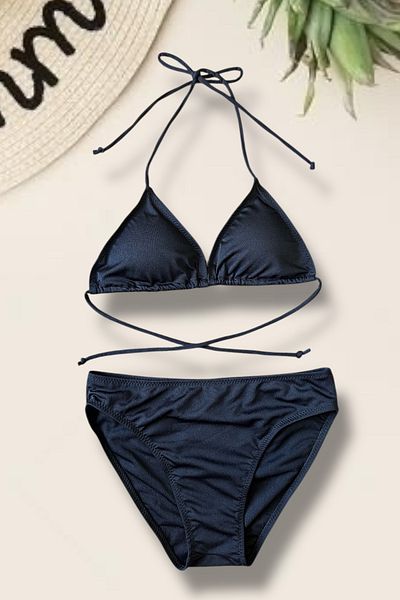Nilmay mayo Women's Triangle Skirt Bikini Set