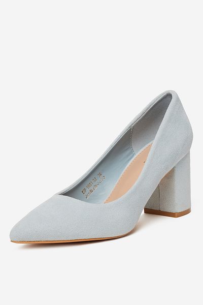 DeeZee Pantofi cu toc de damă cu model block low, albastru, 37