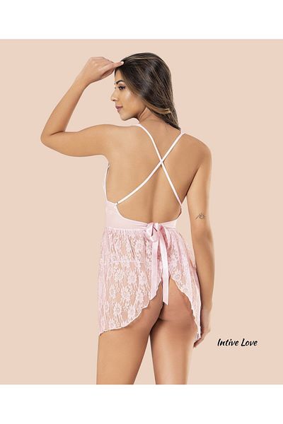 İntive Lingerie Βαθύ V Χαμηλό Σχέδιο Ολόκληρο Δαντέλα Ανοιχτή Πλάτη Ελκυστικό Νυχτικό/Babydoll