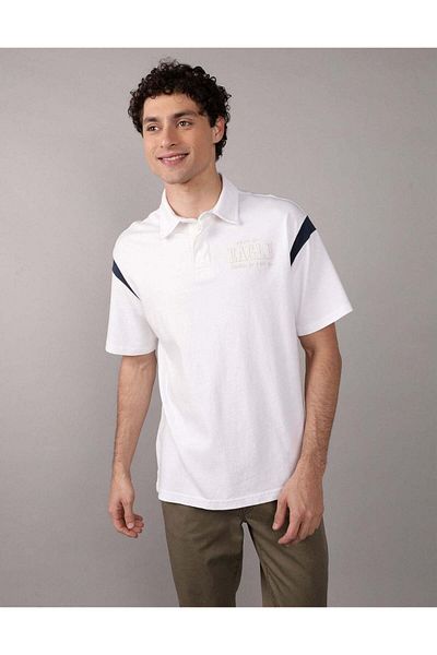 AMERICAN EAGLE قميص بولو بأكمام متباينة من AE