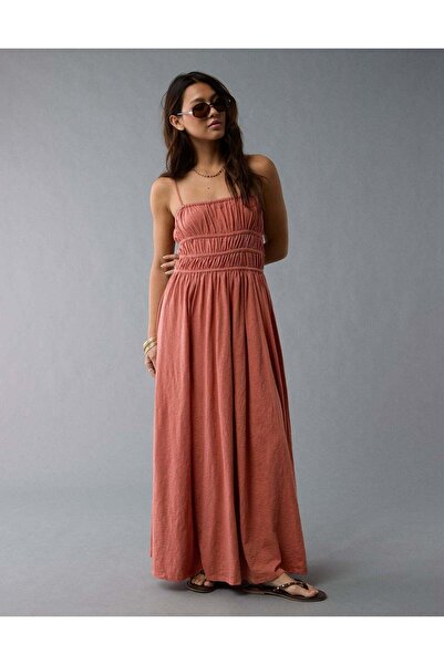 AMERICAN EAGLE AE Sunchaser Knit Smocked Bodice Midi Dress