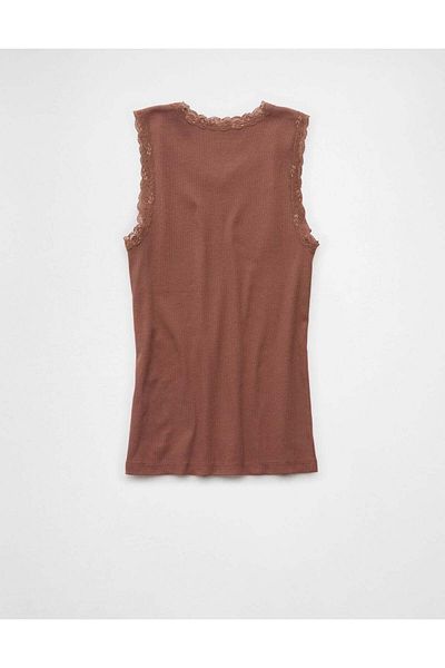 AMERICAN EAGLE AE Graphic Lace Trim Tank Top