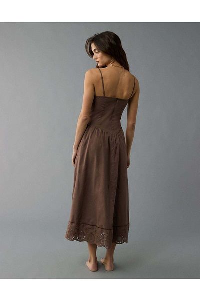 AMERICAN EAGLE AE Bella Smocked Drop Waist Midi Dress