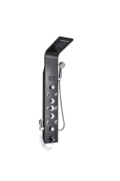Blackswan Design Panel dus, Blackswan, Tip M8009, negru, afisaj digital, dus bideu, LED si functii SPA, 128 cm