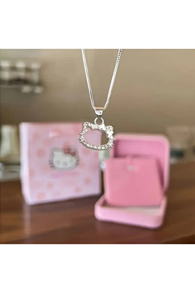 FM Hello Kitty Figure Silver Color Bijouterie Necklace Exquisite and Stylish ...