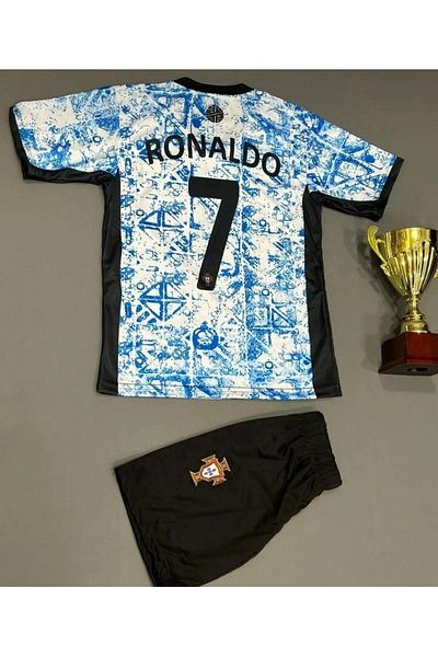 BARBITOS Portugal C.Ronaldo New Season 24-25 New Away Children's Jersey Set of 4-White