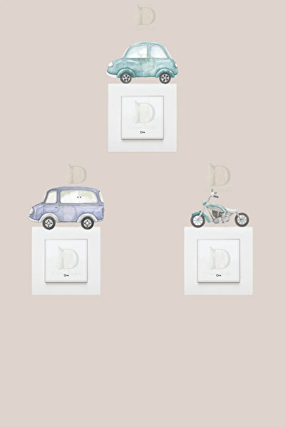 KT Decor Σετ αυτοκόλλητων με 3 ρετρό αυτοκίνητα