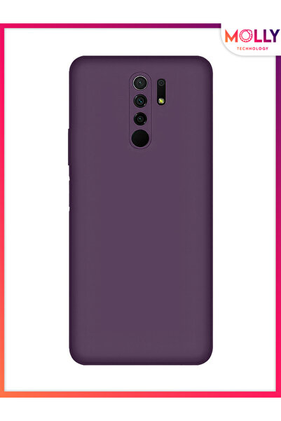 Molly Xiaomi Redmi 9 İçin Derin Mor Liquid İçi Kadife Silikon Kılıf
