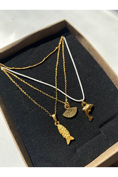 shop Kolye ,çoklu kolye ,4 adet kolye ,yunus kolye ,yelpaze kolye ,balık kolye