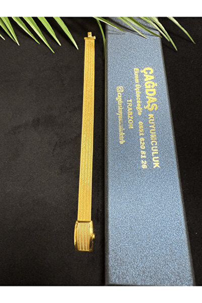 ÇAĞDAŞ GOLD TRB 5-5 Bileklik, Gerdanlık, Yüzük ve Küpe Trabzon Hasır Seti