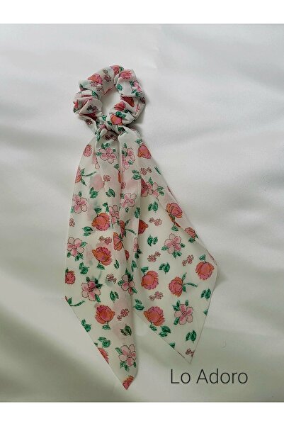 LO ADORO Eșarfă florală cu cataramă din cauciuc pentru femei, cu cataramă pen...