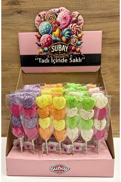 SUBAY ŞEKERLEME Jole Lolipop Şekerleme Kalp 10 Adet (KARIŞIK) (PARTİ -DOĞUM G...