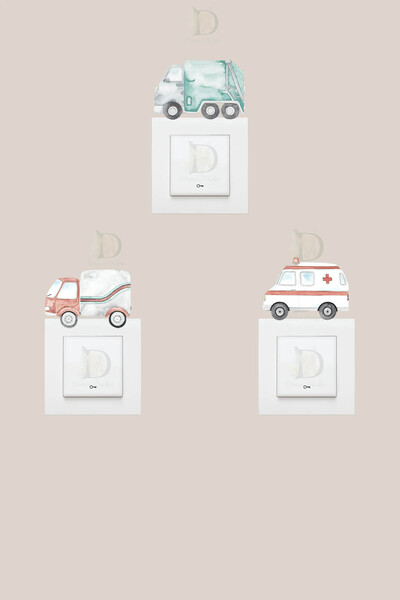 KT Decor Set de autocolante cu 3 prize pentru mașini retro