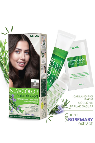 Neva Color Natural Colors 4. KAHVE Kalıcı Krem Saç Boyası Seti