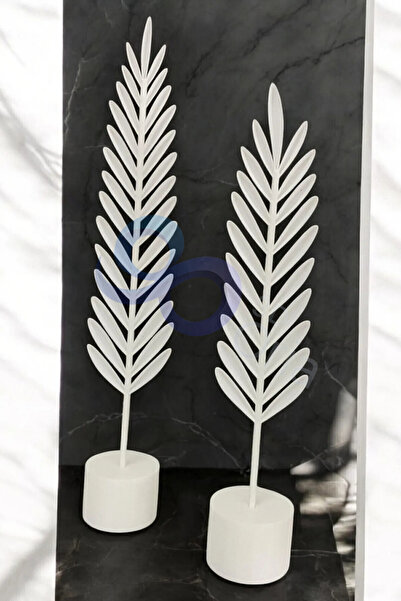 3DOria Dekoratif Modern Tüy Yaprak Takımı Ev Dekorasyonu için Şık ikili Akses...