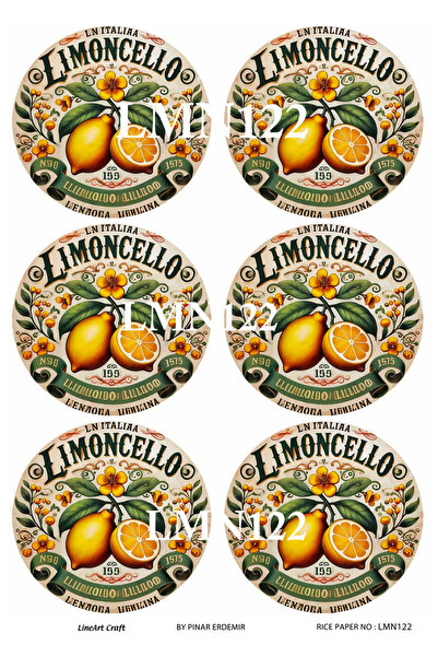 LİNEART Limon Serisi LMN122 Çoklu, Limon, Limoncello Desenli 29*42 cm Pirinç ...
