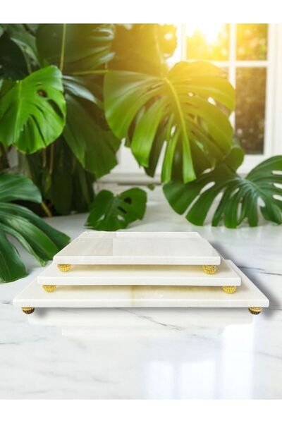 THK STORE Marble Presentation Set 3-Piece Presentation Set, Service Set