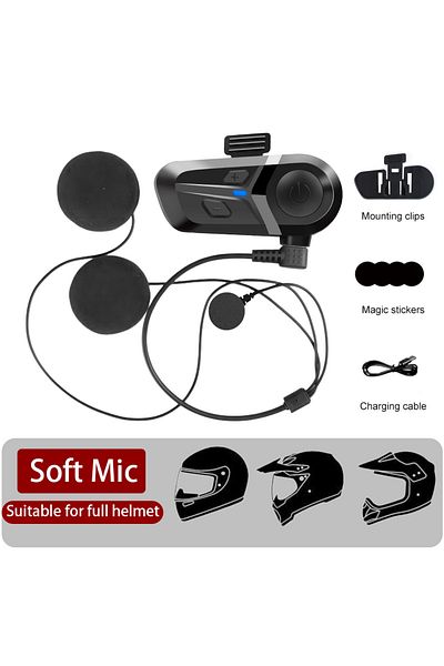 Choice Headset Soft Micro Bluetooth 5.3 Wireless Motorcycle Helmet Headset Hands-free Call Phone Motorcycle