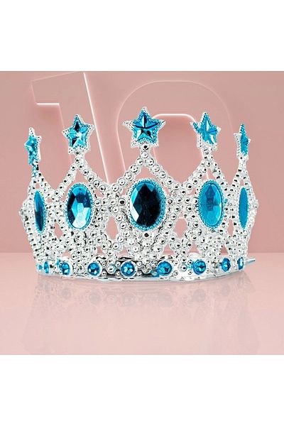 Teknosfer Blue Star Embroidered Children's Queen Crown