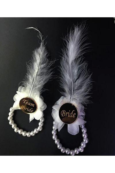 Skygo Βραχιόλι Bridesmaid με Pearl White με χρυσό Plexi 7 τμχ