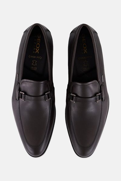 Geox Men Slip On Leather Formal Shoes, Brown