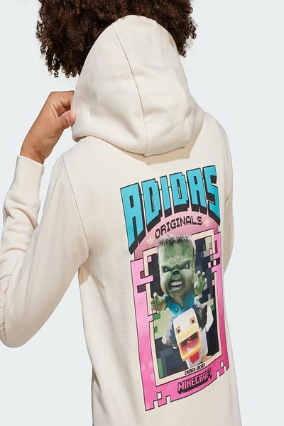 adidas Παιδικό λευκό φούτερ Gfx Fz Hoodie Jz9932