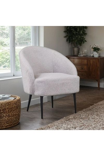 Generic Modern Boucle Chair for Living Room and Bedroom Grey