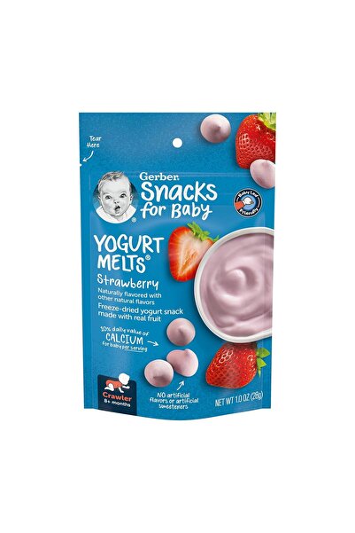 GERBER Yogurt Melts Strawberry, Çilekli, 8+ Months, 8 ay sonrası 1 oz (28 g)