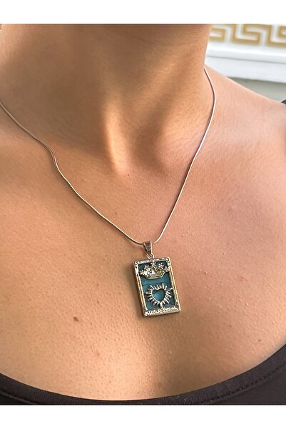 Bascom Steel قلادة فولاذية فضية اللون طراز Tarot (ضمان لمدة عامين)